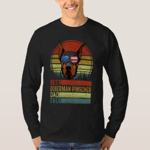 Camiseta Cachorro Vintage Melhor Pai Doberman Pinscher Nunc