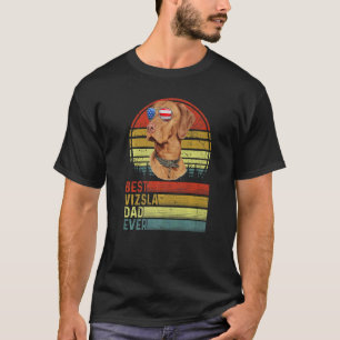 Camiseta Cachorro Vintage Melhor Pai Vizsla Alguma Vez No D