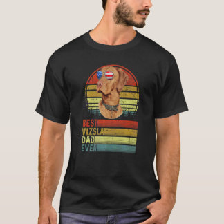 Camiseta Cachorro Vintage Melhor Pai Vizsla Alguma Vez No D