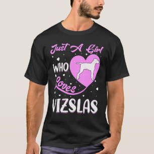 Camiseta Cachorro Vizsla Coração Forma Vintage Apenas Uma M