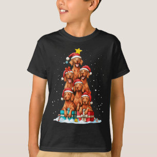 Camiseta Cachorro Vizsla Viszla Fofo Árvore de Natal Gorro