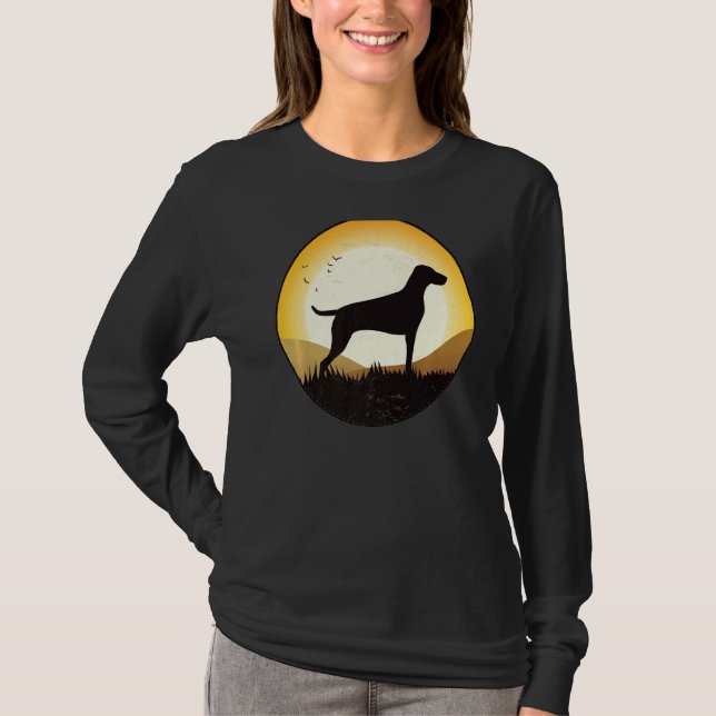 Camiseta Cachorro Weimaraner Retro 3 (Frente)