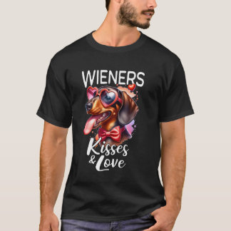 Camiseta Cachorro Wiener Beijos Cachorro Salsicha Amor Dia 