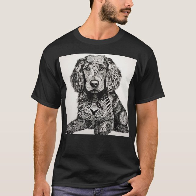 Camiseta Cachorro Zentangle (Frente)