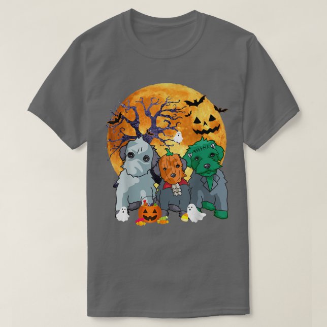 Camiseta Cachorro Zombie Jack O Lanterna (Frente do Design)