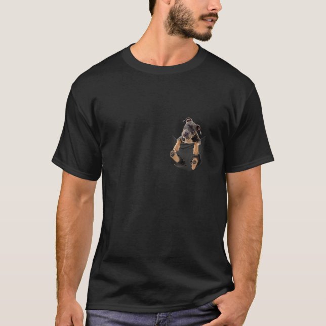 Camiseta Cachorros Alojam Presentes Em Pocket Funny Dog Pit (Frente)