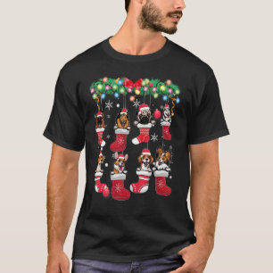 Camiseta Cachorros bonitos em colchões de Natal Cachorro