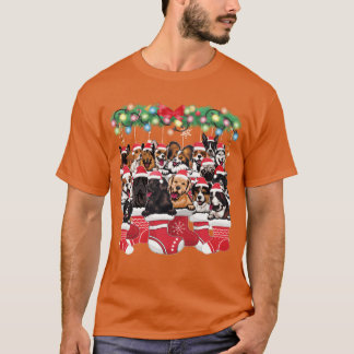 Camiseta Cachorros bonitos para o sobrevoo da época natalíc