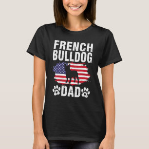 Camiseta Cachorros-Bulldog Franceses Pai Feliz Dia Pai Cach