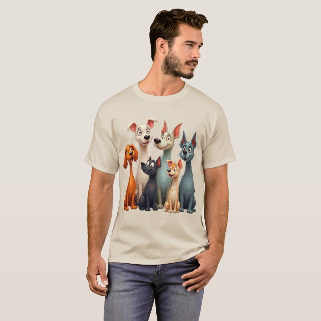 Camiseta Cachorros caprichosos fofos (Frente Completa)