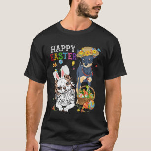 Camiseta Cachorros Chihuahua bonitos com Páscoa de cesto de