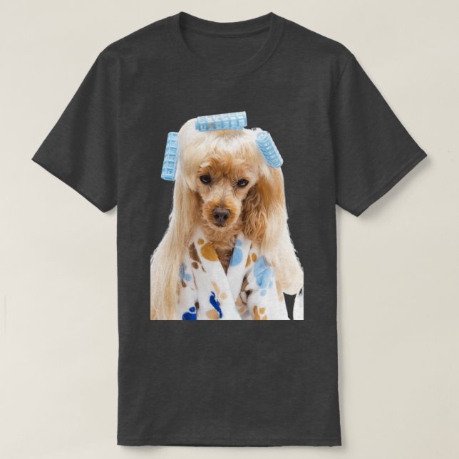 Camiseta cachorros com perucas apoiam nossas tropas (Frente do Design)