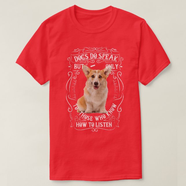 Camiseta Cachorros Corgi Falam (Frente do Design)