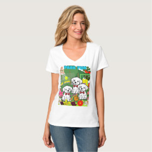 Camiseta Cachorros Cortos Sentados Na Aventura De Parque Ch