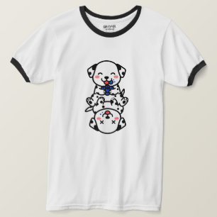 Camiseta Cachorros Dalmatas Adoráveis Diversão com Mirtilo