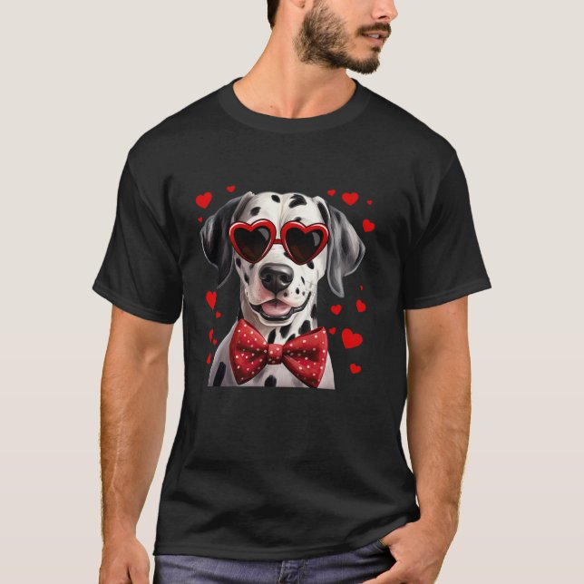 Camiseta Cachorros Dalmáticos Copos de sol Arco vermelho Va (Frente)