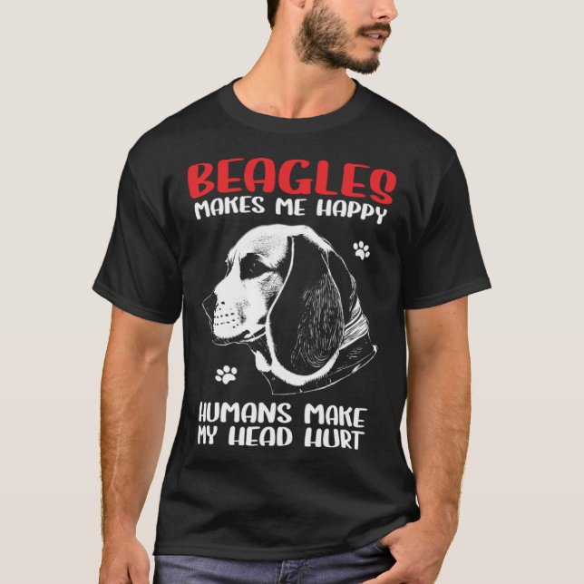 Camiseta Cachorros de Beagle me fazem feliz beagle (Frente)