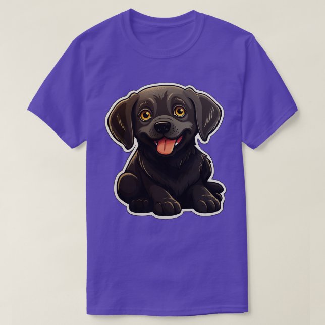 Camiseta Cachorros de Labrador Preto-Cachorro Chocolate Lab (Frente do Design)