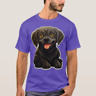 Camiseta Cachorros de Labrador Preto-Cachorro Chocolate Lab