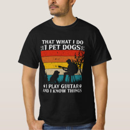 Camiseta Cachorros De Pet Jogam Guitarras Sabem Coisas
