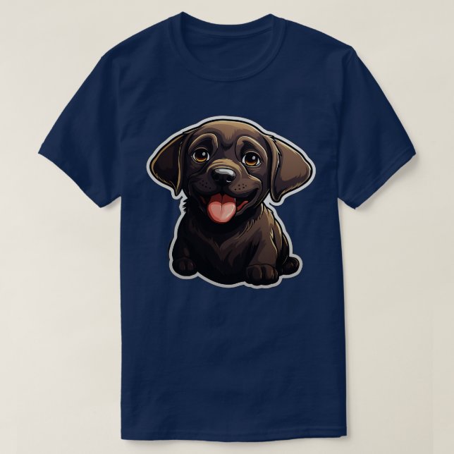 Camiseta Cachorros-de-porco-labrador-preto-branco Chocolate (Frente do Design)