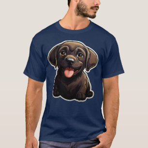 Camiseta Cachorros-de-porco-labrador-preto-branco Chocolate