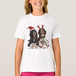 Camiseta Cachorros do Cocker Spaniel Natal