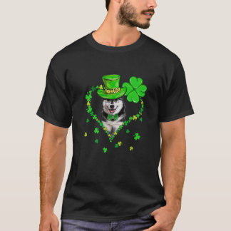 Camiseta Cachorros do Dia de São Patrício Cute Siberian Hus