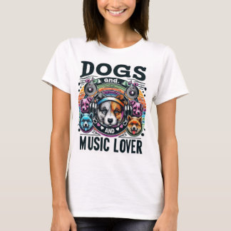 Camiseta cachorros e amantes da música