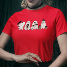 Cachorros e Fantasmas no Halloween Retro Groovy