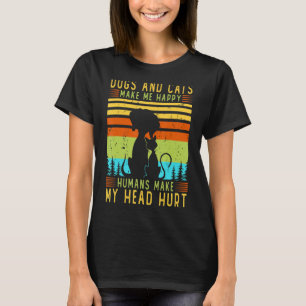 Camiseta Cachorros E Gatos Me Fazem Humanos Felizes Fazendo