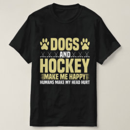 Camiseta Cachorros e Hockey Me Fazem Feliz