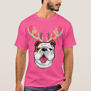 Camiseta Cachorros Engraçados XMAS com Antlers Natal - 1
