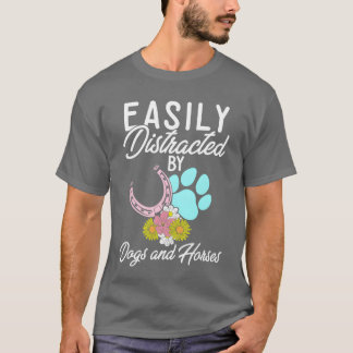 Camiseta Cachorros Equestres, Sou Facilmente Distraido Por