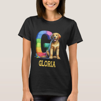 Camiseta Cachorros - Letra Gloria Nome Cachorro Arco-Íris
