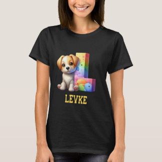 Camiseta Cachorros - Letra Levke Name Rainbow Dog