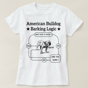 Camiseta Cachorros Lógicos de Barking do Bulldog Americano