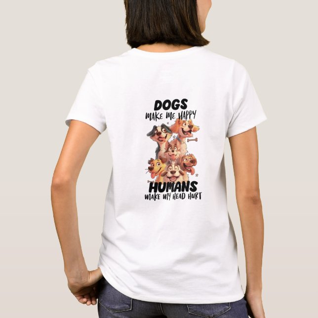Camiseta Cachorros me fazem cachorros bonitinhos felizes (Verso)