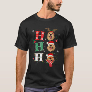 Camiseta Cachorros Retrievers Golden Roupa de Natal Ho Ho H