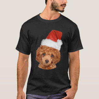 Camiseta Cachorros Santa Hat Miniatura Poodle Aluga Para A