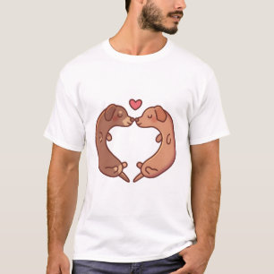 Camiseta Cachshund Bonitos Apaixonados
