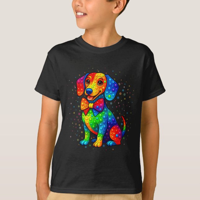 Camiseta Cachshund Dog Aloja Bolinhas Feliz Dot Day Girl (Frente)