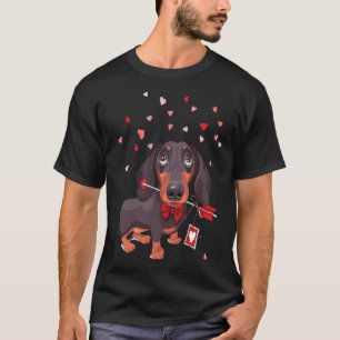 Camiseta Cachshund Dog em arco e com seta de amor Val