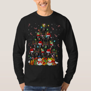 Camiseta Cachshund Dog Xmas Lighting Tree Papais noeis Dach