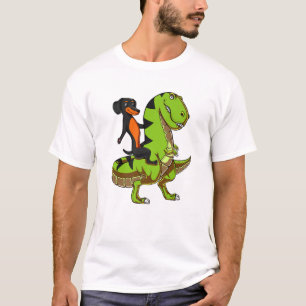 Camiseta Cachshund Wiener Cachorro Andando Rex Dinossauros