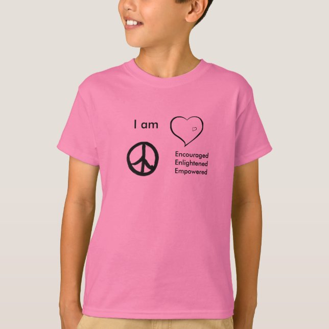 Camiseta caçoa a paz do t-shirt, amor (Frente)
