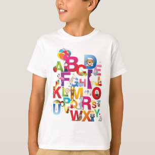 Camiseta caçoa o t-shirt louco do alfabeto