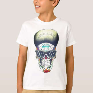 Camiseta caçoa o t-shirt novo do crânio do açúcar da escola