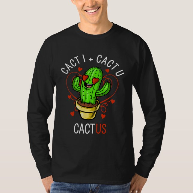 Camiseta Cacti Plus Cactu Makes Cactus Cute Couples (Frente)