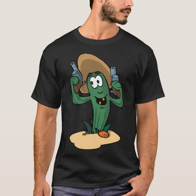 Camiseta Cacto bandido escuro (Frente)